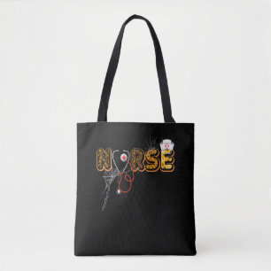 Nurse Halloween Gift With Pumpkin Boo Spider Tote Bag