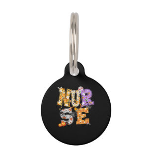 Nurse Halloween Gift With Pumpkin Boo Spider Witch Pet Tag