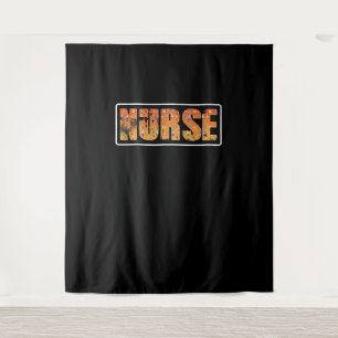 Nurse Halloween Gift With Pumpkin Spider Witch Hat Tapestry