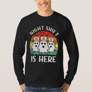 Nurse Halloween Men Women Night Shift Crew Ghost T-Shirt