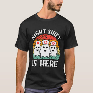 Nurse Halloween  Men Women Night Shift Crew Ghost  T-Shirt