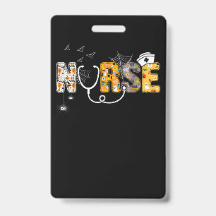 Nurse Halloween Shirt Gift With Pumpkin Boo Spider Badge