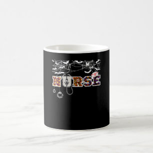 Nurse Halloween Shirt Gift With Pumpkin Boo Spider Coffee Mug