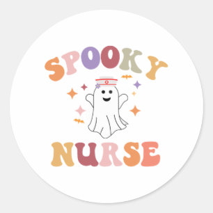 Nurse Halloween Shirt - Spooky Nurse Halloween Classic Round Sticker