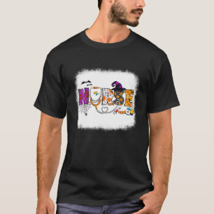 Nurse Halloween Stethoscope RN Pumpkin Boo Spider T-Shirt