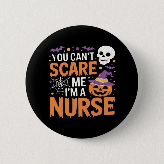 Nurse Halloween Witch Funny Nursing Essential T-Sh 2 Inch Round Button (Front)