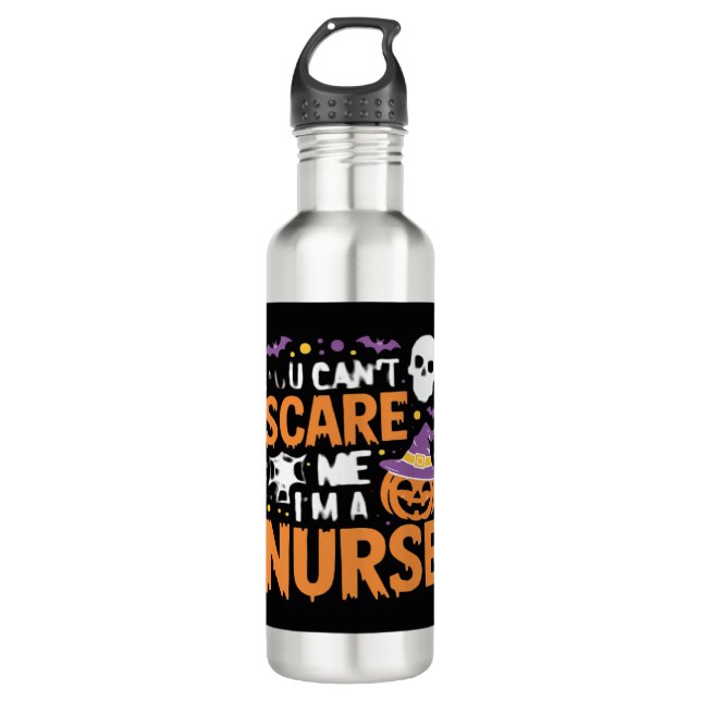 Nurse Halloween Witch Funny Nursing Essential T-Sh 710 Ml Water Bottle (Front)
