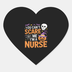 Nurse Halloween Witch Funny Nursing Essential T-Sh Heart Sticker