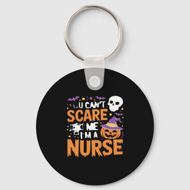 Nurse Halloween Witch Funny Nursing Essential T-Sh Keychain (Front)