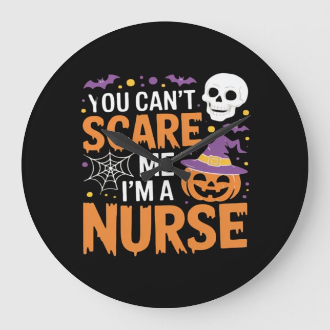 Nurse Halloween Witch Funny Nursing Essential T-Sh Large Clock (Front)