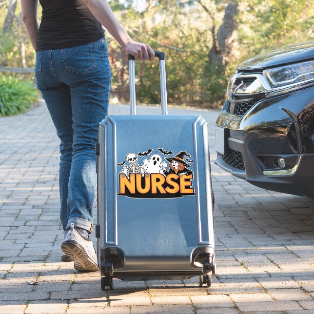 Nurse - Halloween - with ghost, witch, and skeleto (Suitcase Insitu)
