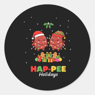 Nurse Hap-pee Holidays Kidney Nurse Dialysis Tech Classic Round Sticker