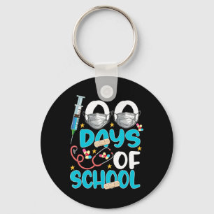 Nurse Happy 100 Days Of School Celebration Outfit Keychain