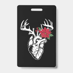 Nurse Heart Anatomy Reindeer Heart Cath Lab RN  Badge