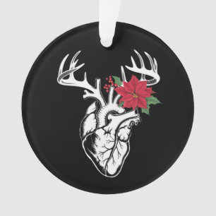 Nurse Heart Anatomy Reindeer Heart Cath Lab RN Ornament