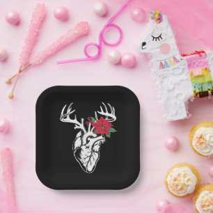 Nurse Heart Anatomy Reindeer Heart Cath Lab RN  Paper Plate