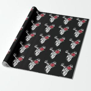 Nurse Heart Anatomy Reindeer Heart Cath Lab RN  Wrapping Paper
