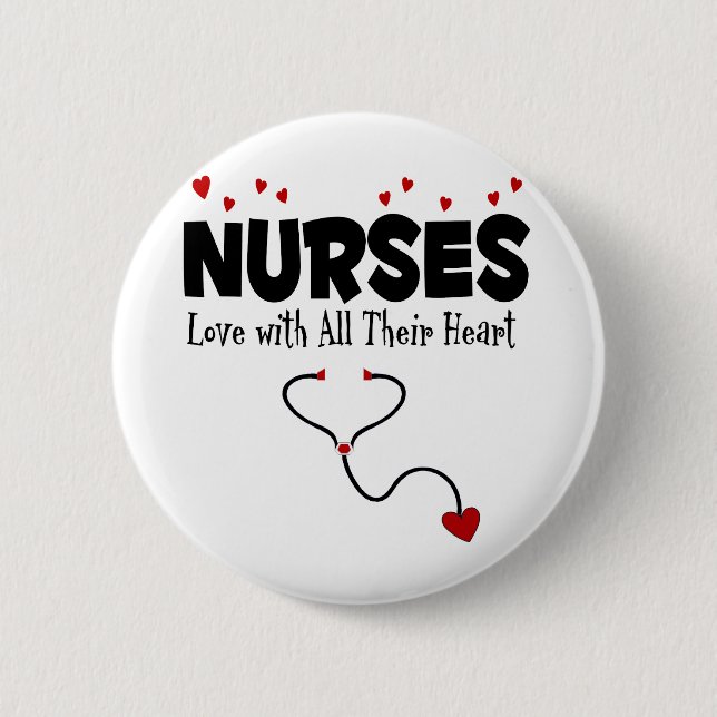 Nurse Heart Gift 2 Inch Round Button (Front)