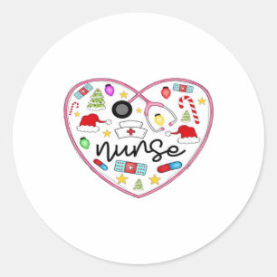 Nurse Heart, Halloween Oversized T-Shirt Classic Round Sticker