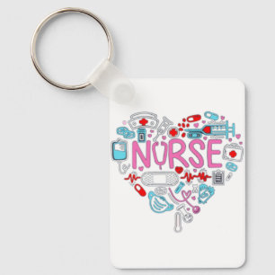 Nurse Heart Illustration Keychain