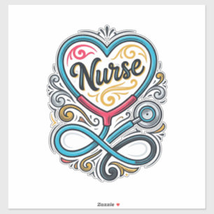 Nurse Heart Stethoscope Vintage Engraving Design_1