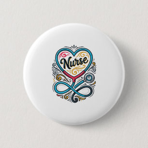 Nurse Heart Stethoscope Vintage Engraving Design_1 2 Inch Round Button