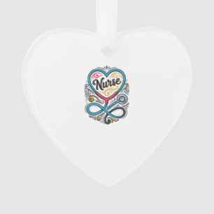 Nurse Heart Stethoscope Vintage Engraving Design_1 Ornament