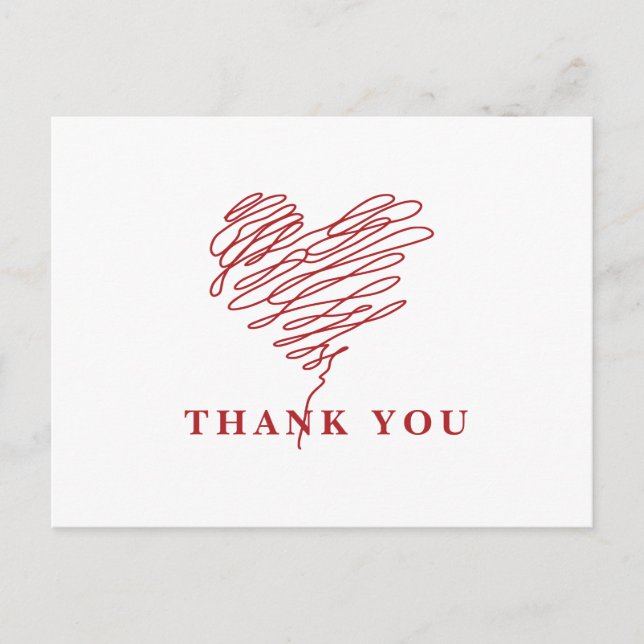 Nurse Heart Symbol Thank You Postcard (Front)