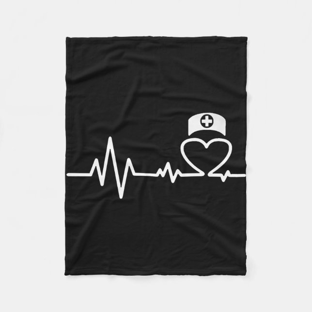 Nurse Heartbeat Fleece Blanket (Front)
