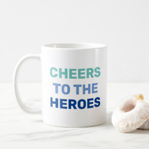 Nurse Hero Typography Teal Blue White Coffee Mug