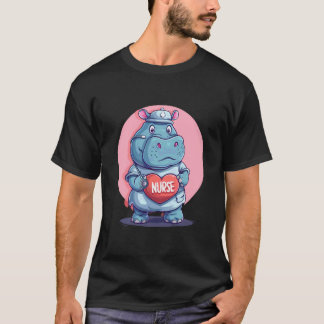 Nurse Hippo Stethoscope Nurse Appreciation Nursing T-Shirt