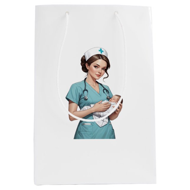 Nurse Holding Newborn – Gentle Care Medical Design Medium Gift Bag (Front)