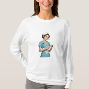 Nurse Holding Newborn – Gentle Care Medical Design T-Shirt