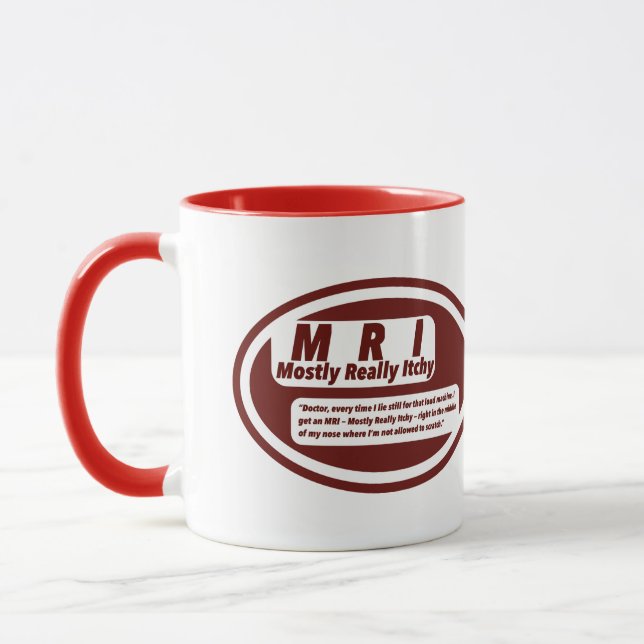 Nurse Humor Print Novelty: M R I , mugs (Left)