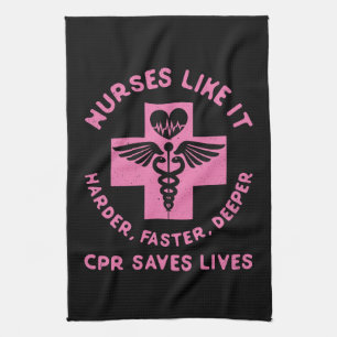 Nurse Humour - CPR Save Lives - Funny Novelty Kitchen Towel
