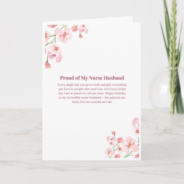 Nurse Husband Birthday Card (Front)