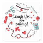 Nurse icon stickers favour tags
