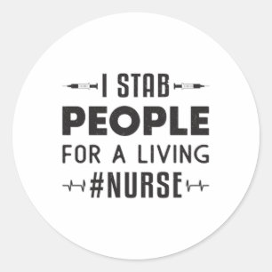 #Nurse ICU Nurses Emergency Ambulance Love Funny Classic Round Sticker