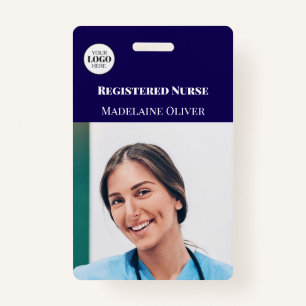 Nurse ID Photo Navy Simple Logo Badge