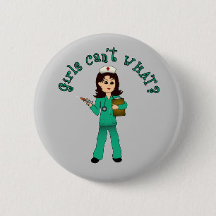 Nurse in Green Scrubs (Light) 2 Inch Round Button