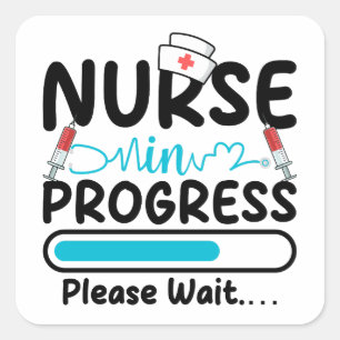 Nurse in Progress Loading Square Sticker