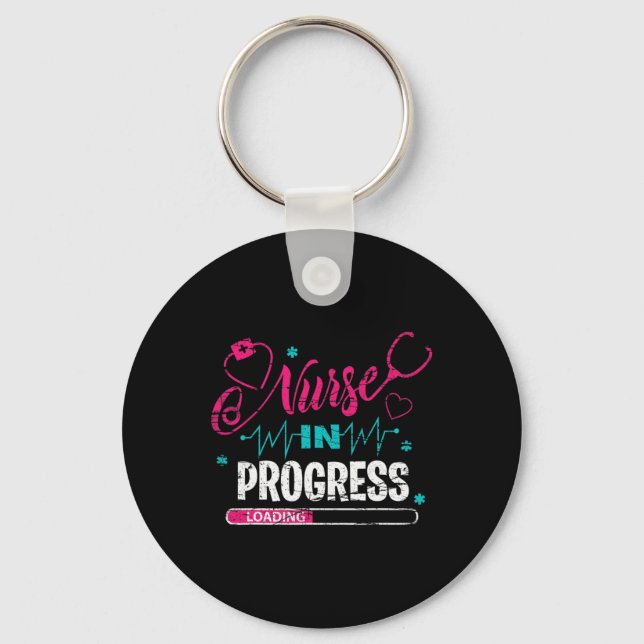 Nurse In Progress Nurse Fun Nursing School  Keychain (Front)