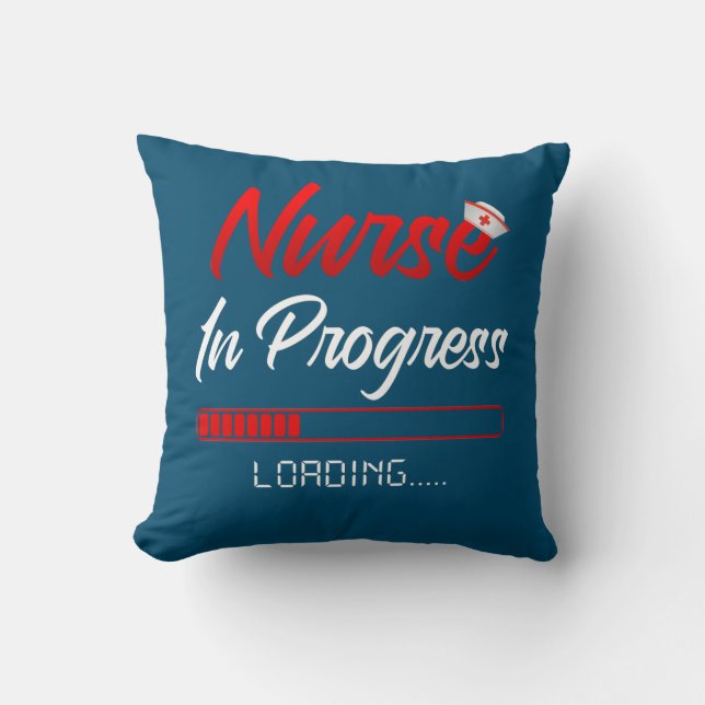 Nurse In Progress Nursing School Student Future Throw Pillow (Front)
