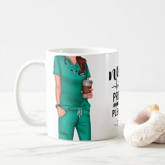 Nurse in Progress Personalized Coffee Mug (With Donut)