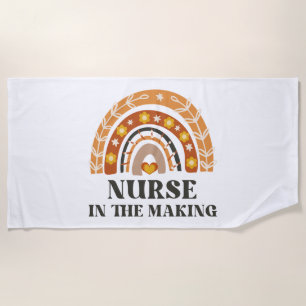 Nurse in the Making Vintage Rainbow  Beach Towel