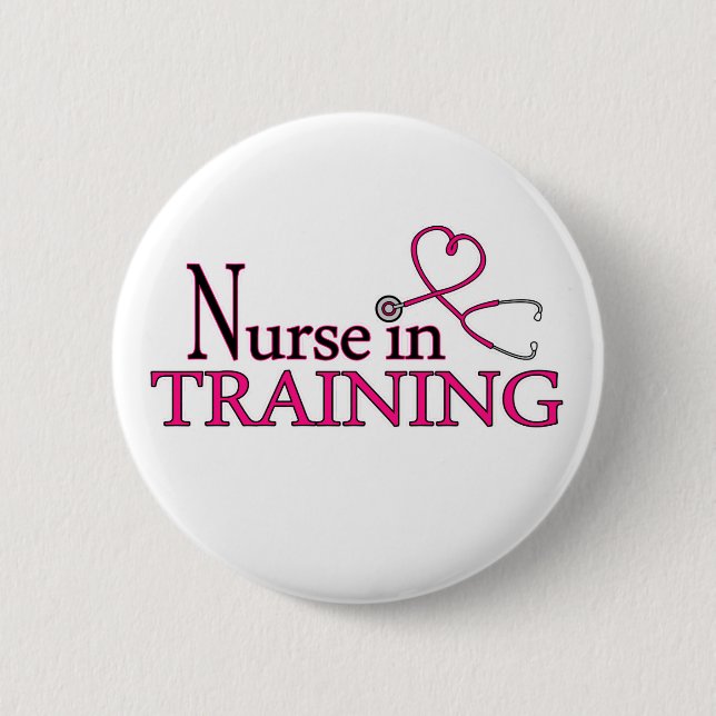 Nurse in Training - Pink 2 Inch Round Button (Front)