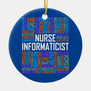 Nurse Informaticist Words Nursing Informatics Ceramic Ornament