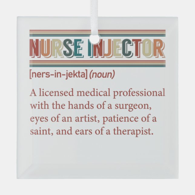 Nurse Injector Definition Retro Nurse In Glass Ornament (Front)