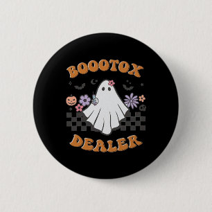 Nurse Injector Halloween Retro Botox Dealer Ghost 2 Inch Round Button