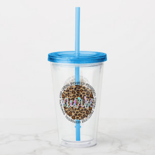 "Nurse" & Inspiring Traits - Leopard Print Acrylic Tumbler